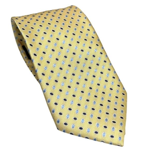 Clericci Spring Colors Striped Neck Tie Blue Yellow Colorful Polyester Bright - Picture 8 of 8